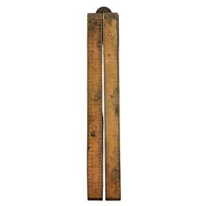 Lufkin No 781 Folding Wood Rule Brass Hinges Multi-Fold Measuring Ruler Vintage